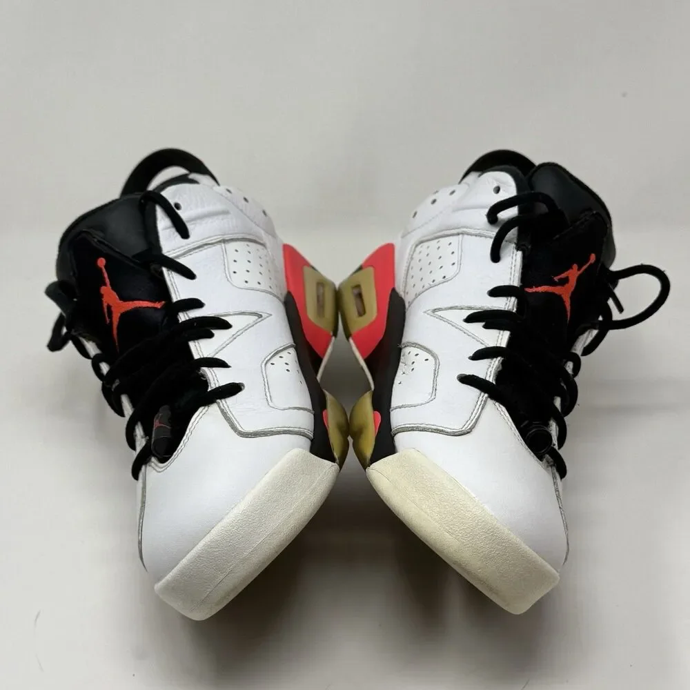 Nike Air Jordan 6 Retro Low Sneakers Shoes Mens 10.5 White Infrared Black 304401
